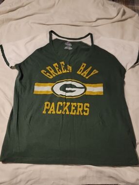 Green Bay Packers Raglan Tee - Green & White
